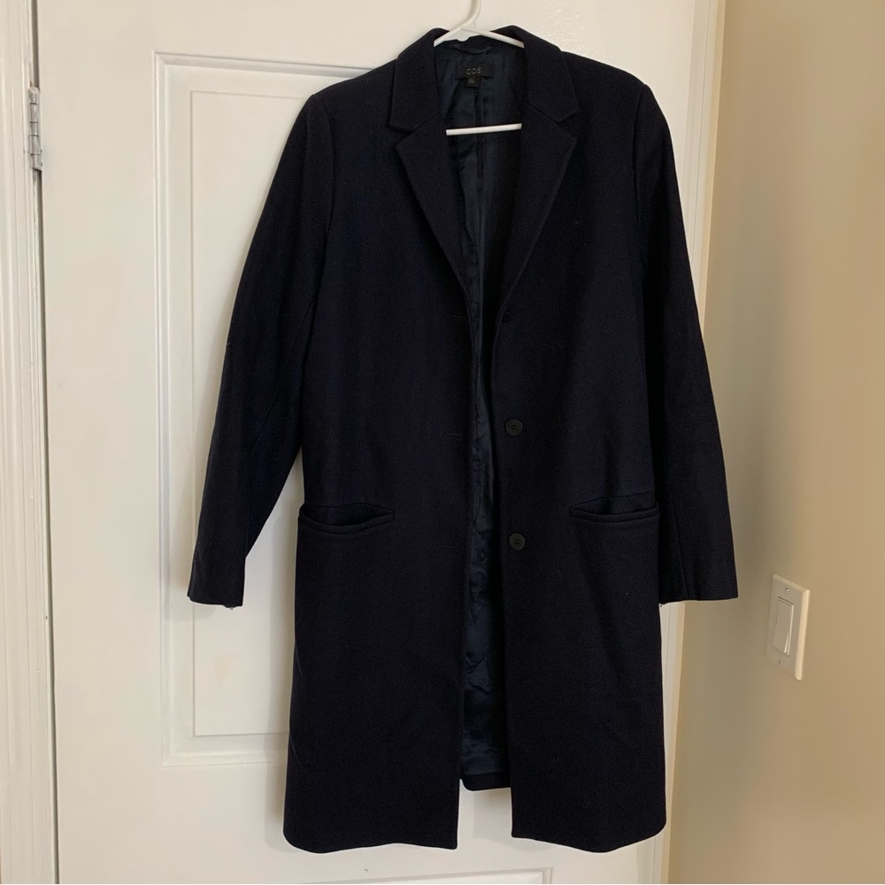 COS Navy Women's Wool Coat